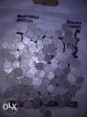 Silver coin 5paise 100 coin