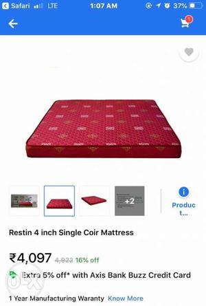 1 year old Mattress in a good condition.. Need to