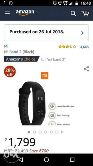 Black Xiaomi Mi Band 2 Fitness Band.original seal packed.