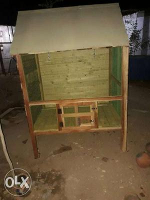 Brown Wood-framed Cage