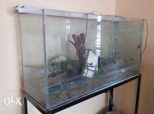 Fish tank with stand and sand. Width: 1', Length: