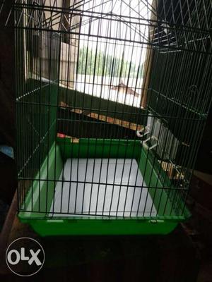 Green And Gray Bird Cage