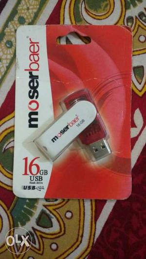 Red And White Moserbaer 16 GB USB pendrive sealed pack