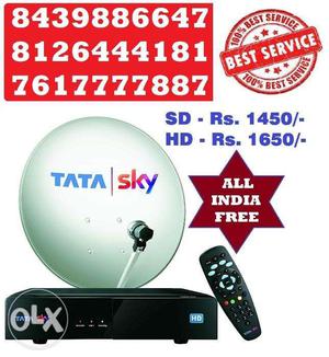 Tata Sky HD DISH TV with 1 month HD pack Free