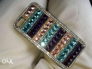 Teal, Brown, And Purple Clear Gemstone IPhone Case
