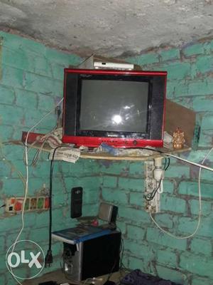 15 inch crt tv an videocon hd d2h 6 month wold