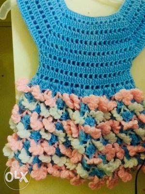Beautiful crochet baby frock for 3-6 months for