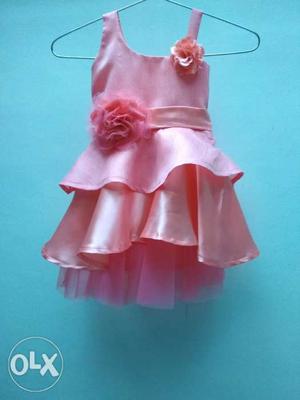 Beautiful peach colour frock for 2-3 year's age girl
