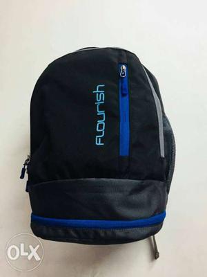 Black And Blue Flourish Backpack