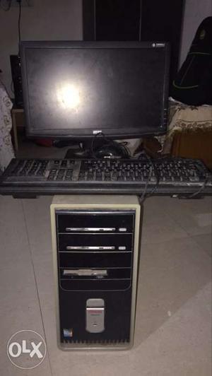 Black Flat Screen Computer Monitor And Black Computer