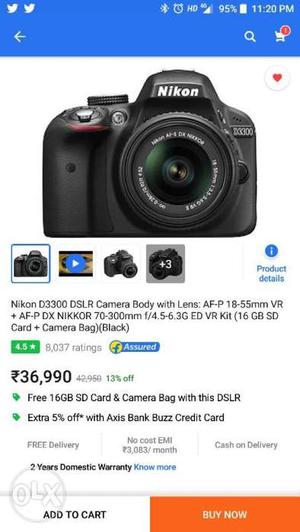 Black Nikon D DSLR Camera 6months used product