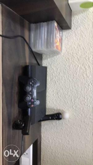 Black Sony PS2 With Controller And Move