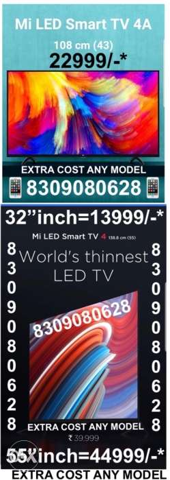 Mi Tv's (2)Years warranty SMART LED Sealed