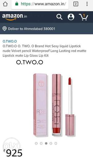 O.TWO.O Lipstick Liquid Matte Waterproof Lip Gloss Make Up