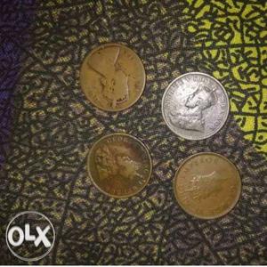 Old Indian British time coins of year  and 