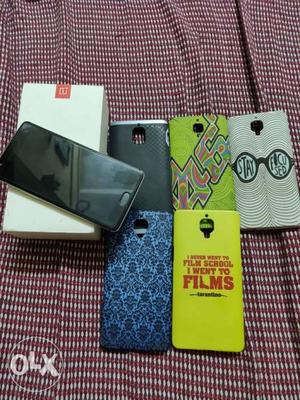 OnePlus 3 kit with excellent condition + 5 cases