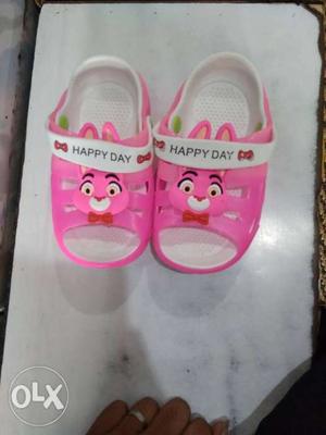 Pair Of Toddler's White-and-pink Slides