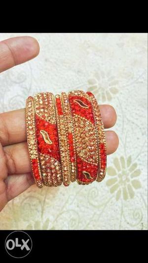 Red And Golden bangle set