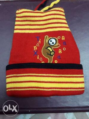 Red And Yellow Knit Textile