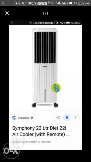 Symphony air cooler with remote new like