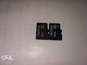 2 SanDisk memory card..one is of 16 GB and other is of 8 Gb