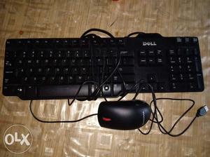Black Corded Computer Keyboard And Mouse