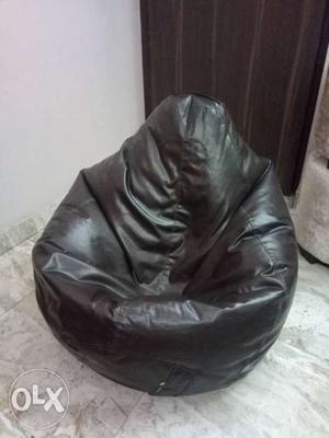 Black Leather Bean Bag Chair