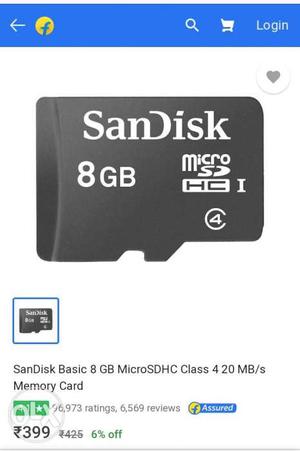 Black SanDisk 8 GB Micro-SD Card Screenshot