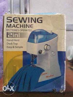 Blue And White Sewing Machine Box