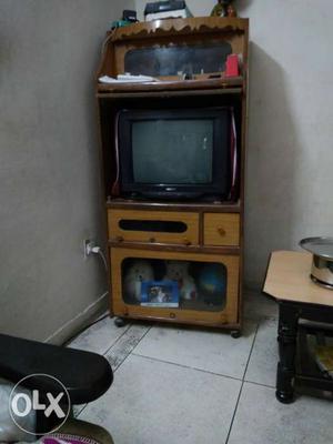 Brown And Black CRT TV