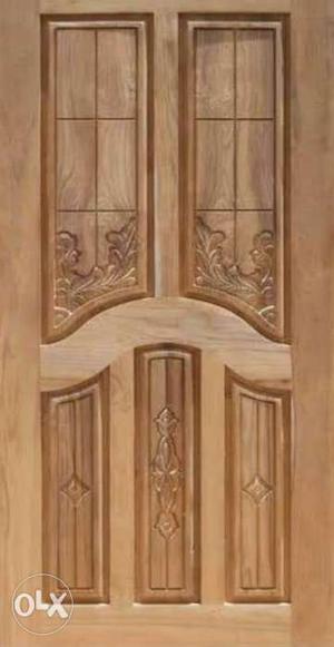 Brown Wooden 5-panel Door