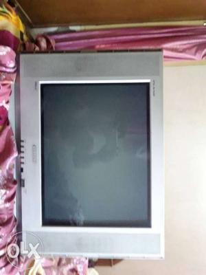 Gray Samsung CRT Television With Remote