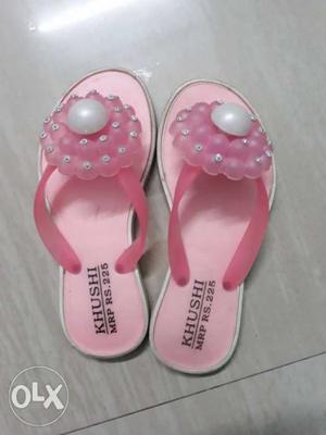 Pretty pink slippers for baby girl 3-4 years age.