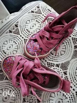 Pumpkin patch Pink party wear shoes for kid / baby girl 1 -