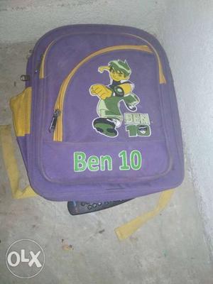 Purple And Green Ben10 Backpack