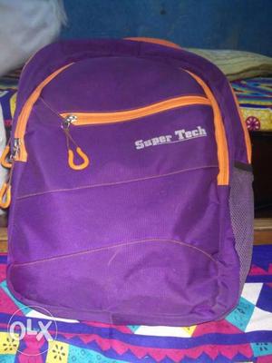 Purple And Orange Super Tech Brand Backpack