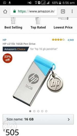 Silver HP 16 Gb Pen Drive Screenshot