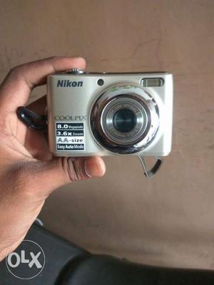 Silver Nikon Coolpix Camera