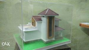 White And Black Wooden House Miniature