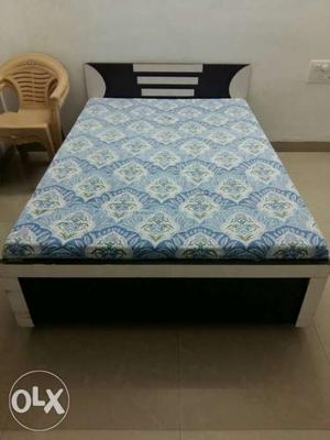 Wooden Bed with Bed Box, Along with Mattress and