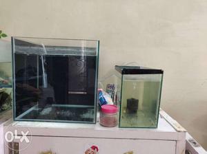 2 Fish Tanks with Sponge Filter & Airpump