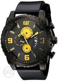 Black And Yellow Chronograph Watch