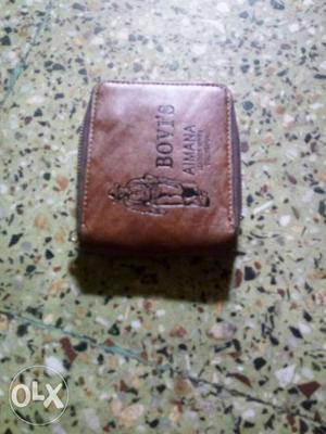 Brown Leather Bovi's Zipped Wallet
