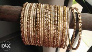 Creamish golden bangle set