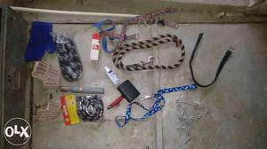 DOG leash+collar+nail filer+tickpowder+soap etc check