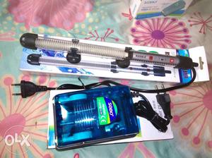 Double line Oxygen motor and heater for fish aquarium