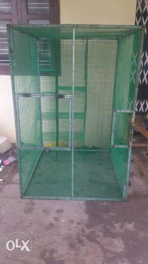 Green And Gray Pet Cage