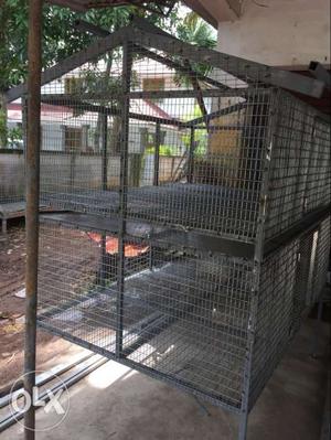 Grey Steel Pet Cage