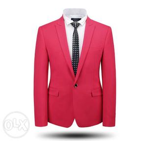 Men's Red Peaked Lapel Suit Jacket(for ouder 15 day reddy)