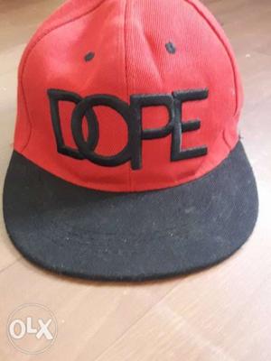 Red And Black Dope Embroidered Cap